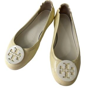 Tory Burch Minnie Travel Ballet Leather Flat Shoes